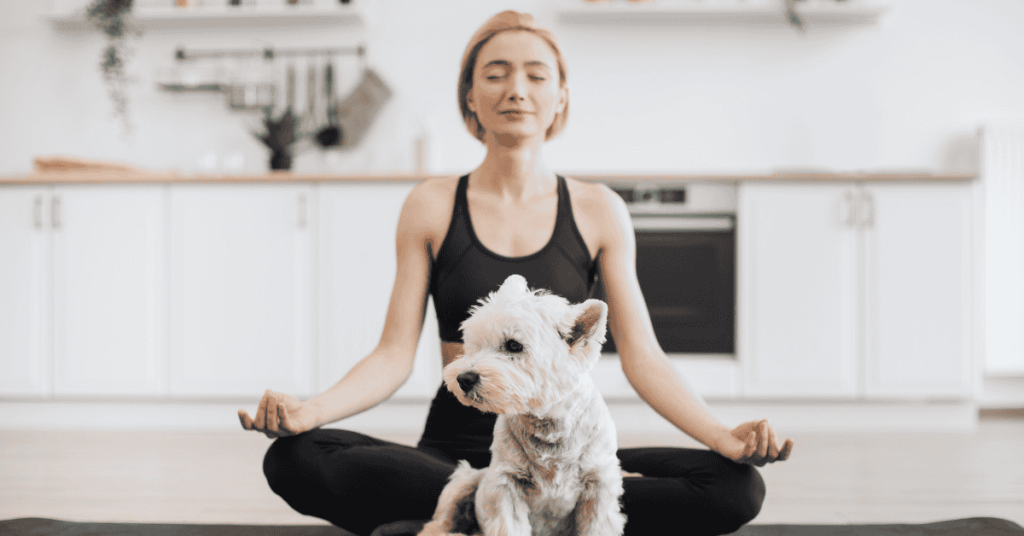 5 Things Only True Dog Lovers Understand - woman and dog on yoga mat in Old Saybrook, CT