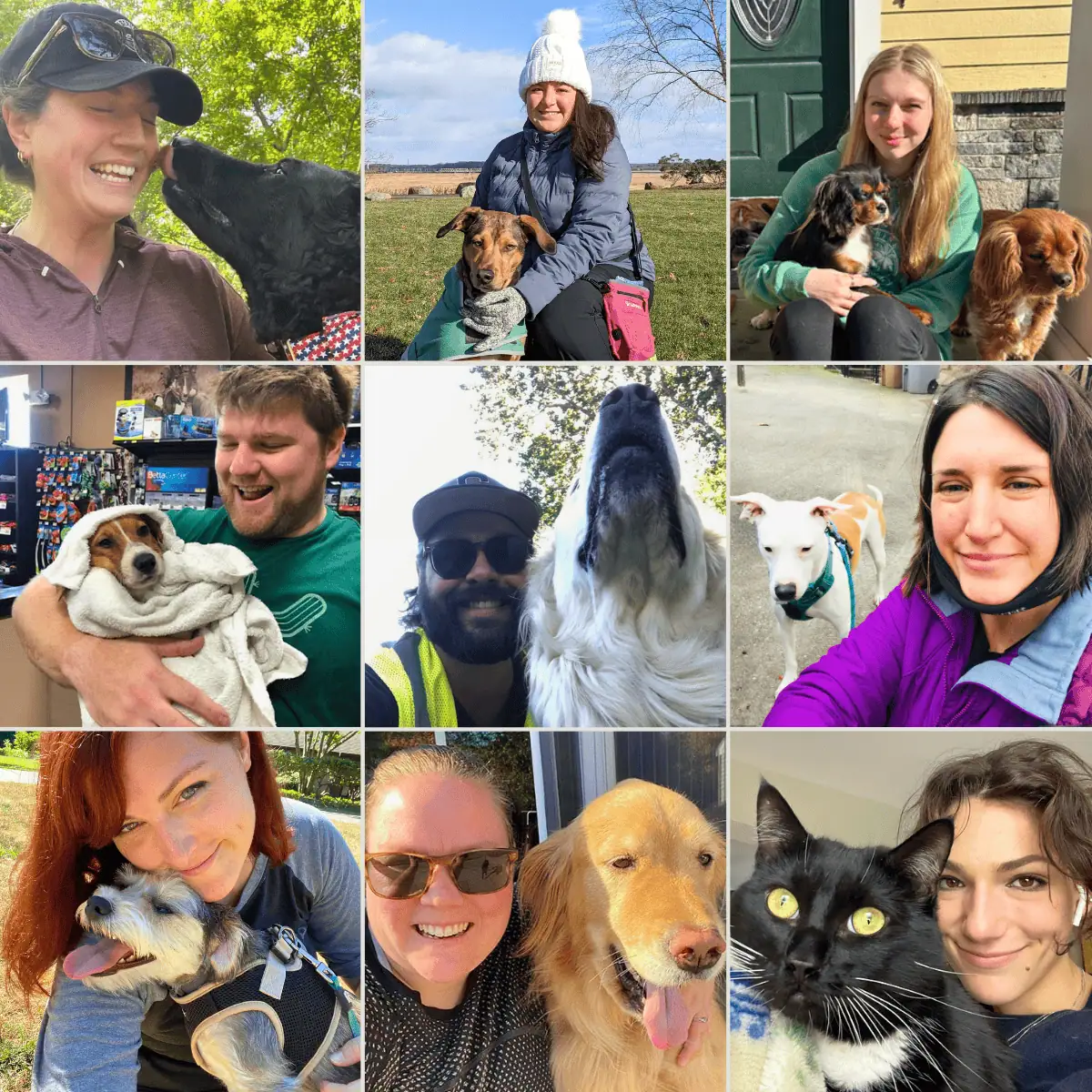 The Shoreline Happy Paws team - background-checked, trained, and insured W-2 dog walking pros serving Old Saybrook and the Connecticut Shoreline
