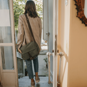 dog owner coming home